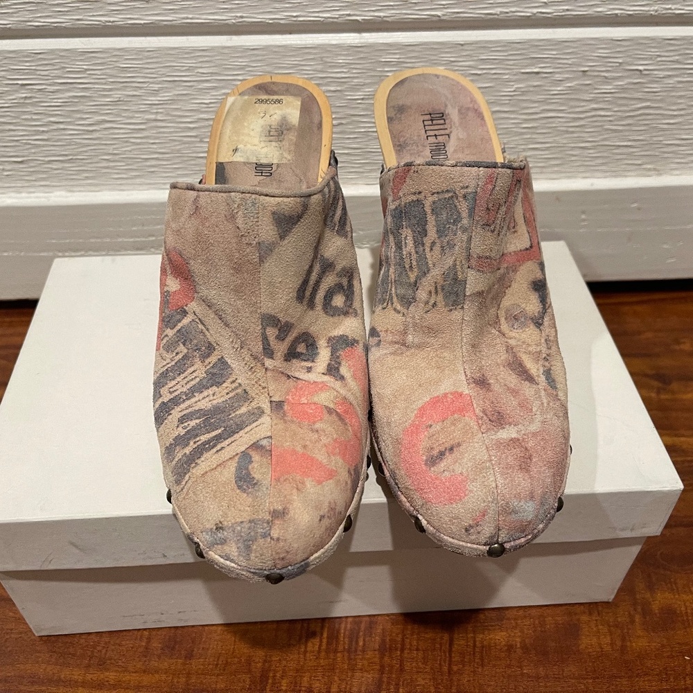 Leather and Wood Clogs